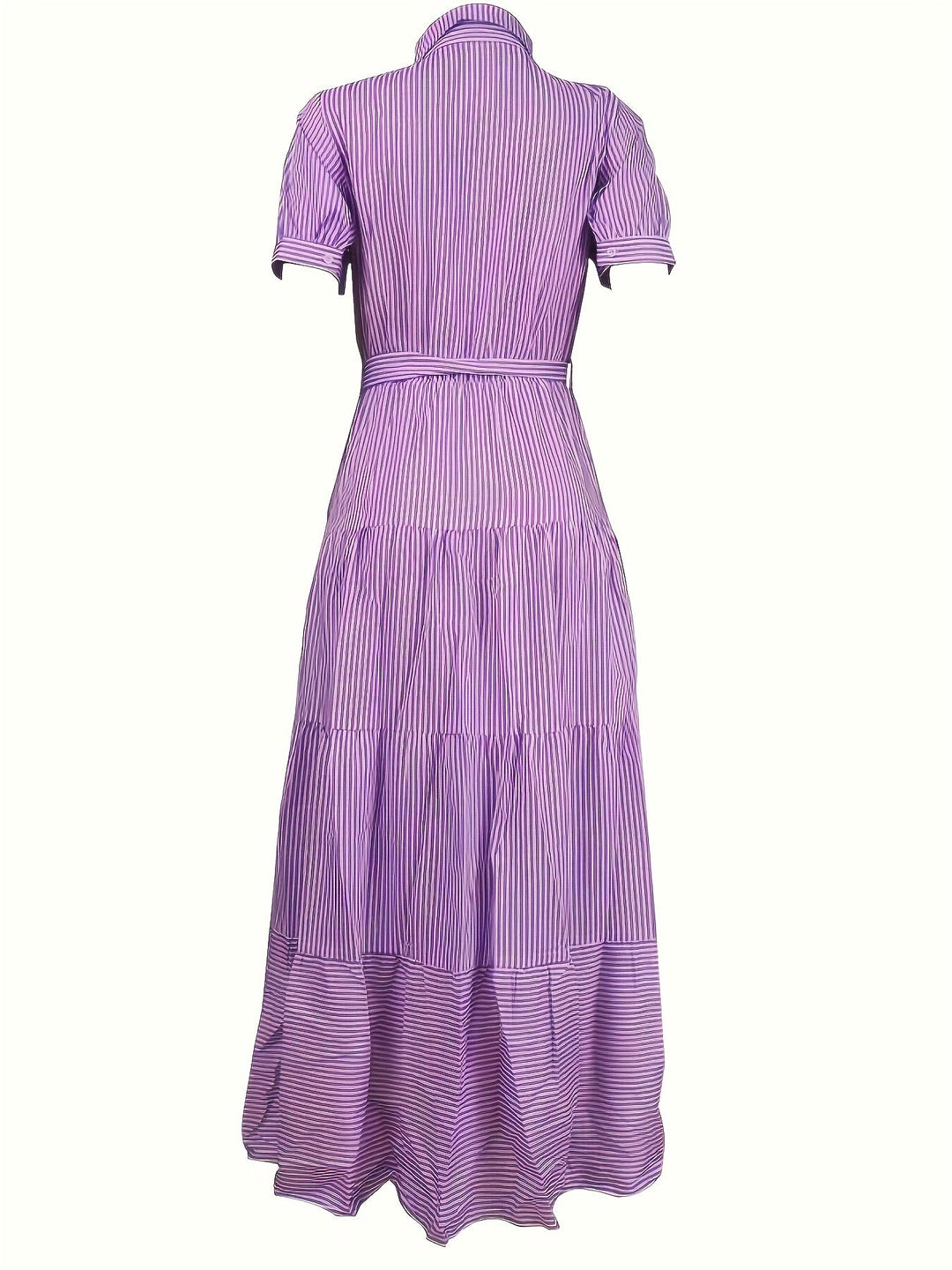 Colette™ | Belted Striped Shirt Dress