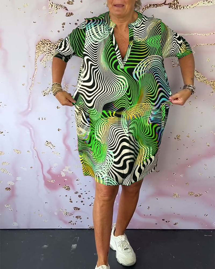 Vivian™ | Colourful V-Neck Dress