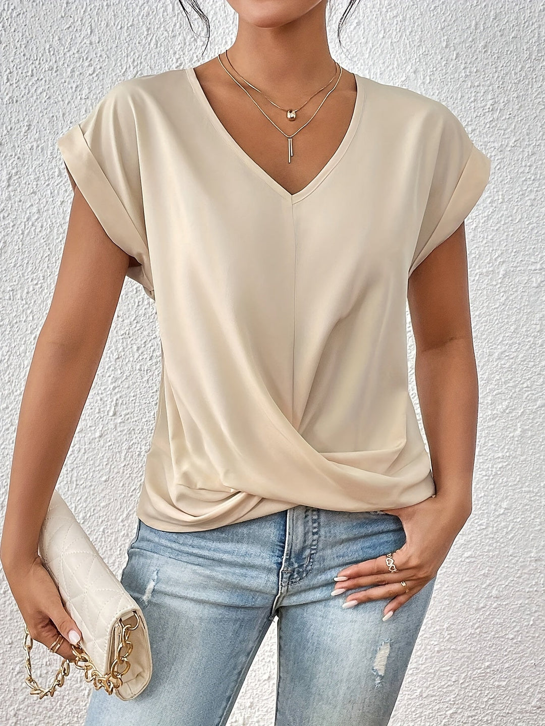 Cassandra™ | Twist Front V-Neck Top
