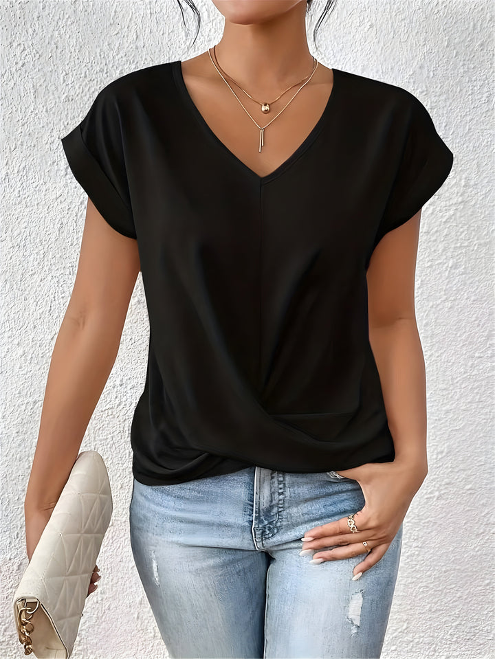Cassandra™ | Twist Front V-Neck Top