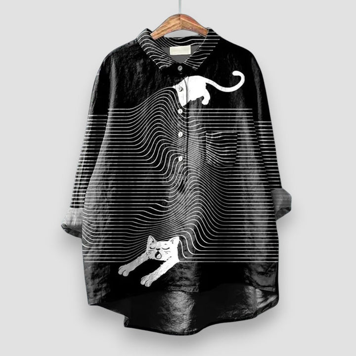 Meredith™ | Airy Blouse with Dog Motif