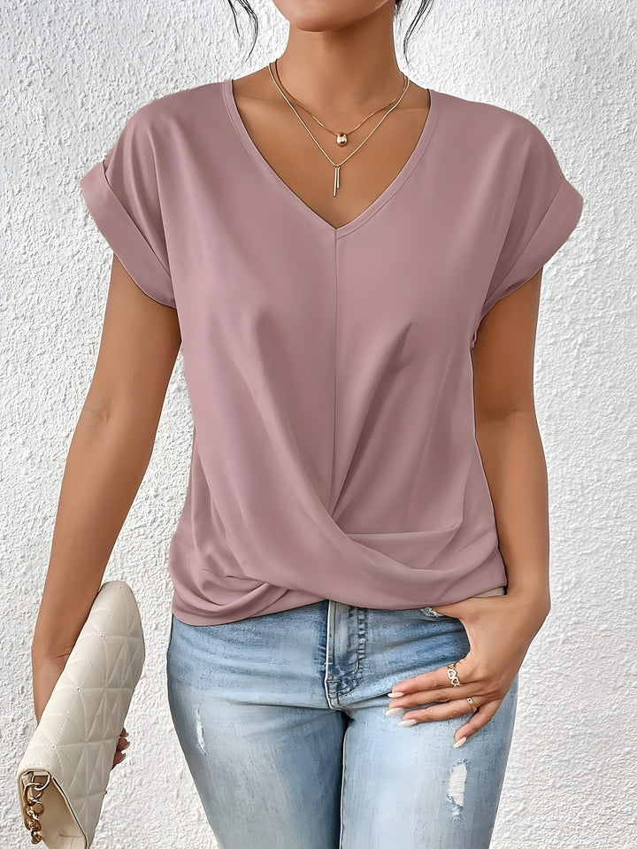Cassandra™ | Twist Front V-Neck Top