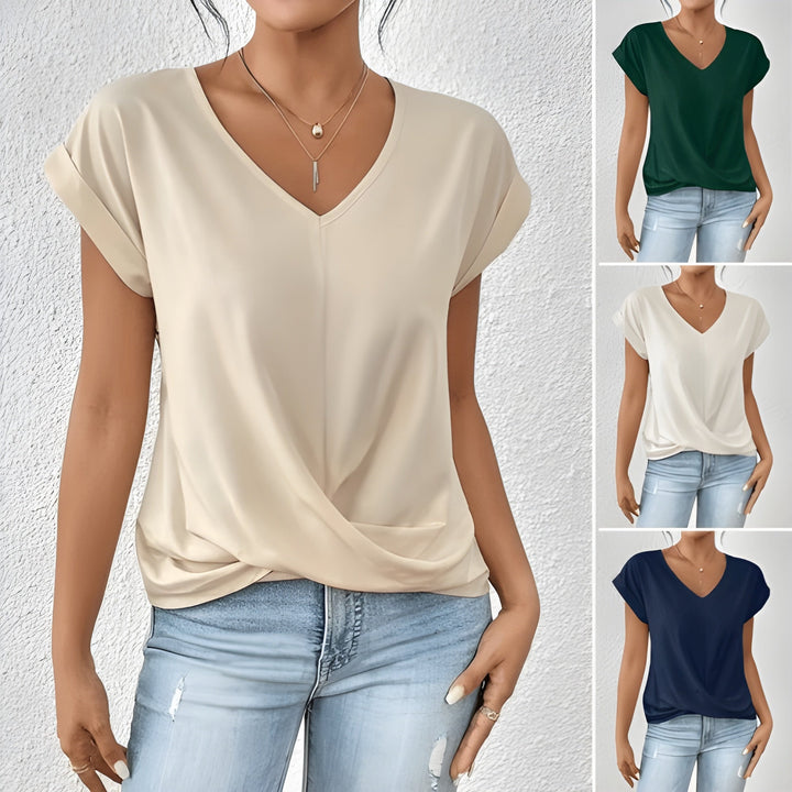 Cassandra™ | Twist Front V-Neck Top
