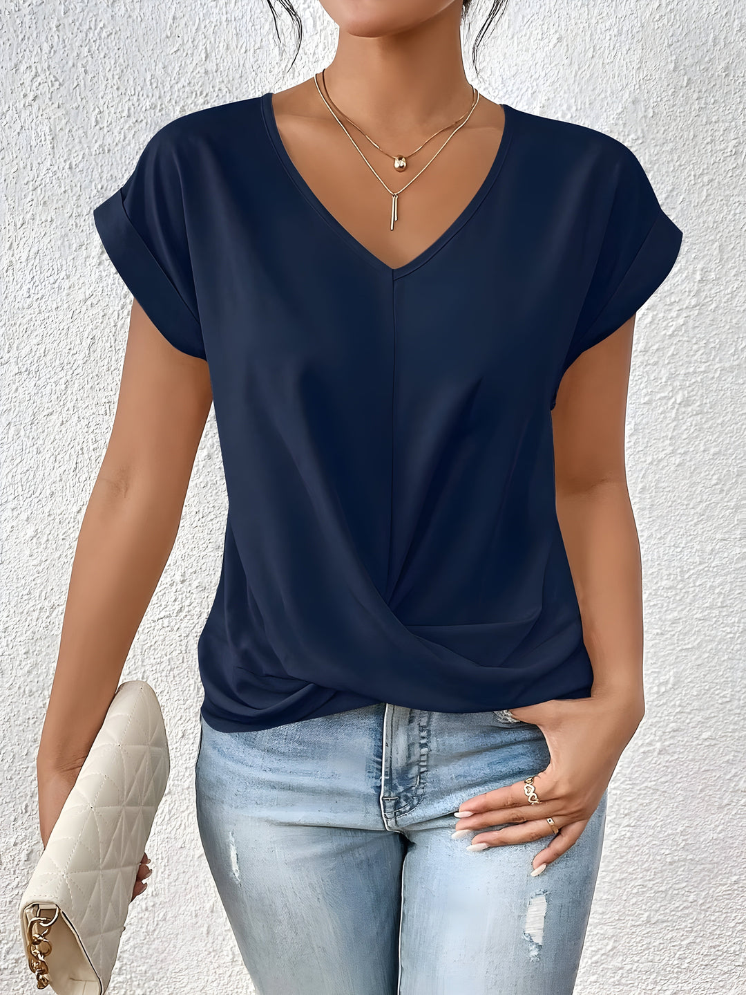 Cassandra™ | Twist Front V-Neck Top