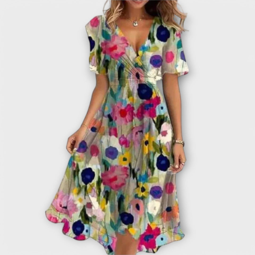 Monica™ | Wrap Dress with Floral Pattern